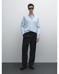 MASSIMO DUTTI - Camisa Slim Fit Strech Mezcla Algodón - Lyst