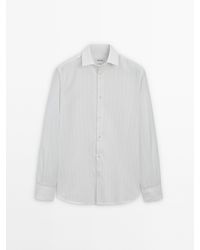 MASSIMO DUTTI - 100% Katoenen Regular Fit Overhemd Met Strepen - Lyst