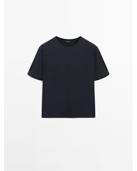 MASSIMO DUTTI - T-Shirt Met Korte Mouw En Naad Op Het Rugpand - Lyst