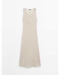 MASSIMO DUTTI - Rustic Dress With Frayed Detail - Lyst