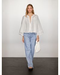 MASSIMO DUTTI - Flowing Blouse With Lace Detail - Lyst