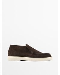 MASSIMO DUTTI - Split Suede Leather Boot-Style Loafer - Lyst