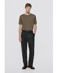 MASSIMO DUTTI - 100% Wool Short Sleeve T-Shirt - Lyst