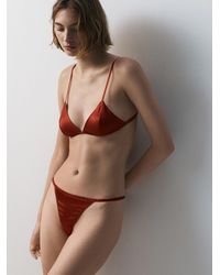 MASSIMO DUTTI - Silk Triangle Bikini Top - Lyst