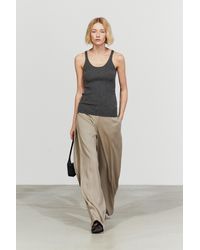 MASSIMO DUTTI - 100% Cashmere Ribbed Knit Top - Lyst