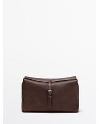 MASSIMO DUTTI - Nappa Leather Travel Toiletry Bag - Lyst