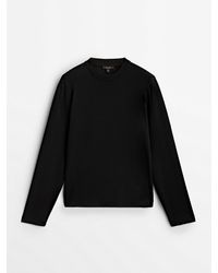 MASSIMO DUTTI - Long Sleeve Cotton T-Shirt - Lyst