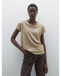 MASSIMO DUTTI - Maglietta A Maniche Corte 100% Lino - Lyst