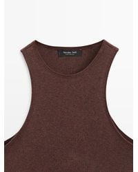 MASSIMO DUTTI - 100% Cotton Lightweight Knit Top - Lyst