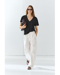 MASSIMO DUTTI - Flowing V-Neck T-Shirt - Lyst