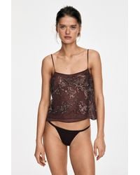 MASSIMO DUTTI - Flowing Strappy Top With Embroidered Detail - Lyst