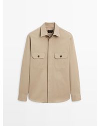 MASSIMO DUTTI - Overshirt Met Zakken Van Katoenmix - Lyst