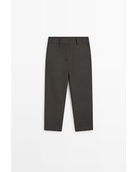 MASSIMO DUTTI - 100% Cotton Carrot Fit Pants - Lyst