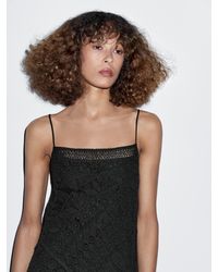 MASSIMO DUTTI - 100% Cotton Crochet Midi Dress - Lyst