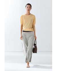 MASSIMO DUTTI - Short-Sleeve Fine-Knit Sweater - Lyst