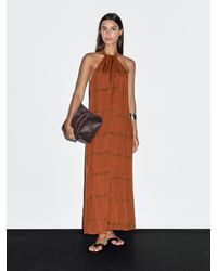 MASSIMO DUTTI - Vestido Largo Halter Estampado Rayas - Lyst