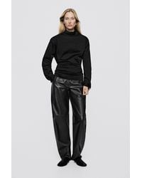 MASSIMO DUTTI - High Neck Zip Blouse - Lyst