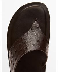MASSIMO DUTTI - Embossed Animal Print Sandals - Lyst