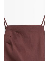 MASSIMO DUTTI - Stretch Linen Strap Midi Dress - Lyst