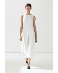 MASSIMO DUTTI - Flowing Linen Midi Dress - Lyst