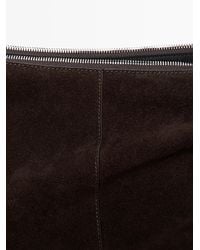 MASSIMO DUTTI - Split Suede Leather Bucket Bag - Lyst