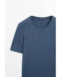 MASSIMO DUTTI - Camiseta Manga Corta Mezcla Lino - Lyst