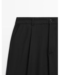 MASSIMO DUTTI - Relaxed Fit Cool Wool Pants With Darts - Lyst