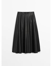 MASSIMO DUTTI - Nappa Leather Skirt - Lyst