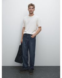 MASSIMO DUTTI - T-Shirt En Maille 100 Coton - Lyst