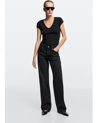 MASSIMO DUTTI - Mid-Waist Wide-Leg Jeans - Lyst