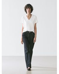 MASSIMO DUTTI - Flowing V-Neck T-Shirt - Lyst