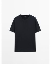 MASSIMO DUTTI - 100% Katoenen T-Shirt Van Middelgroot Gewicht - Lyst