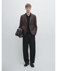 MASSIMO DUTTI - Pantalón Barrel Fit Tres Cabos Lana Tailored - Lyst