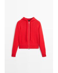 MASSIMO DUTTI - 100% Kasjmier Vest Met Capuchon En Rits - Lyst