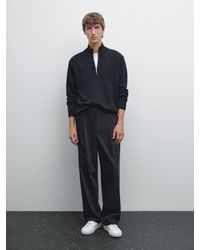MASSIMO DUTTI - Pull En Maille À Col Camionneur Zippé - Lyst