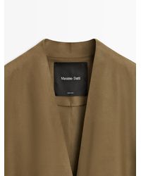 MASSIMO DUTTI - Suede Leather Blazer With Button Detail - Lyst