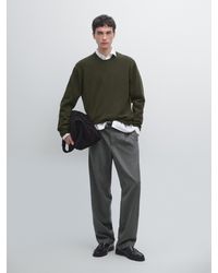 MASSIMO DUTTI - Strickpullover Aus Wollmischgewebe Mit Rundausschnitt - Lyst
