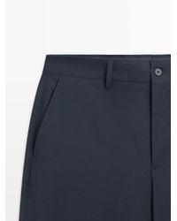 MASSIMO DUTTI - Cool Wool Wide-Leg Suit Pants - Lyst