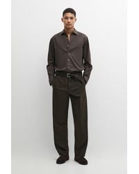 MASSIMO DUTTI - 100% Cotton Melange Twill Regular Fit Shirt - Lyst