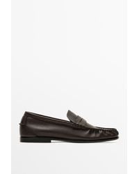 MASSIMO DUTTI - Soft Shirred Leather Loafer - Lyst
