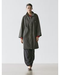 MASSIMO DUTTI - Technical Fabric Trench Coat With Hood - Lyst
