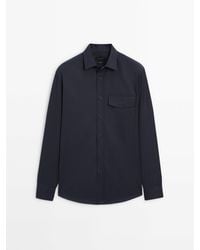 MASSIMO DUTTI - Cotton Overshirt With Chest Pocket - Lyst