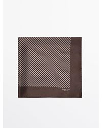 MASSIMO DUTTI - Striped Silk Scarf With Contrast Border - Lyst