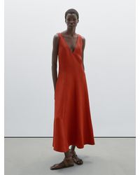 MASSIMO DUTTI - Long Flowing Flounce Dress - Lyst