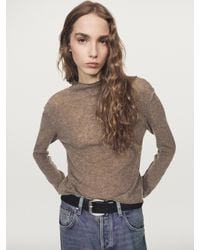 MASSIMO DUTTI - Wool Blend Knit Sweater With Mock Turtleneck - Lyst