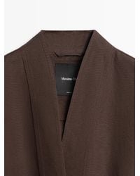 MASSIMO DUTTI - Chaqueta Tipo Kimono Lazada Con Lino - Lyst