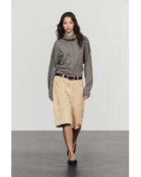 MASSIMO DUTTI - Long Suede Leather Bermuda Shorts - Lyst