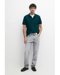 MASSIMO DUTTI - Micro-Textured Piqué Cotton Polo Shirt - Lyst