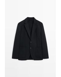 MASSIMO DUTTI - Double-Faced Wool Blend Blazer - Lyst