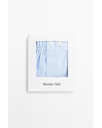 MASSIMO DUTTI - 100% Cotton Micro-Check Boxers - Lyst